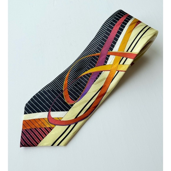 Vitaliano Pancaldi Multicolor Geometric Necktie Italy NWT